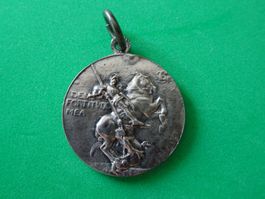 Medaille Abzeichen Anhänger Silber 800 EQVES Fortitvdo Mea