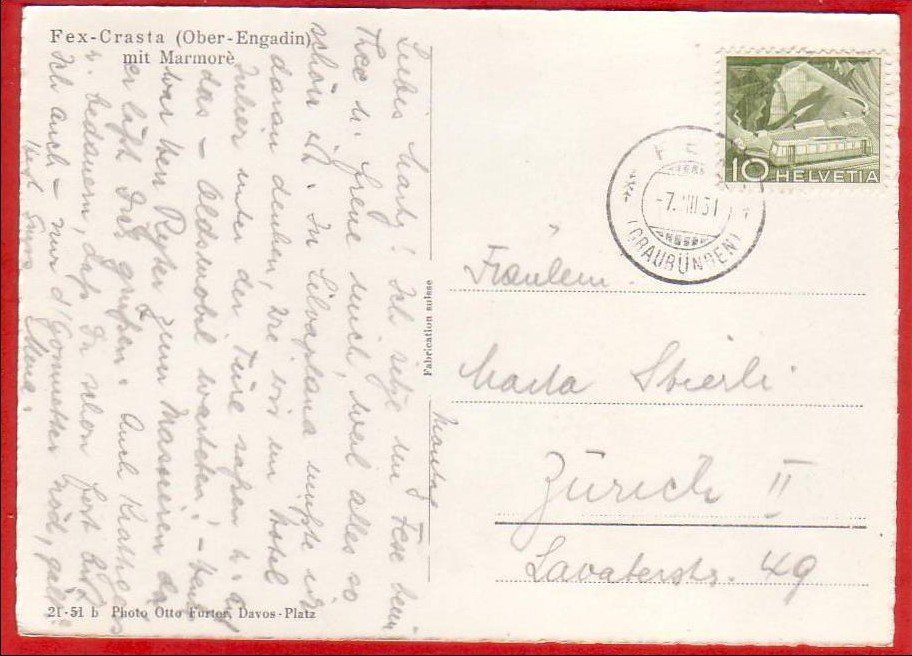Cartes postales: FEX-CRASTA OBER-ENGADIN, GROSSFORMAT – D'occasion à Grüningen par Kartenlaube 1