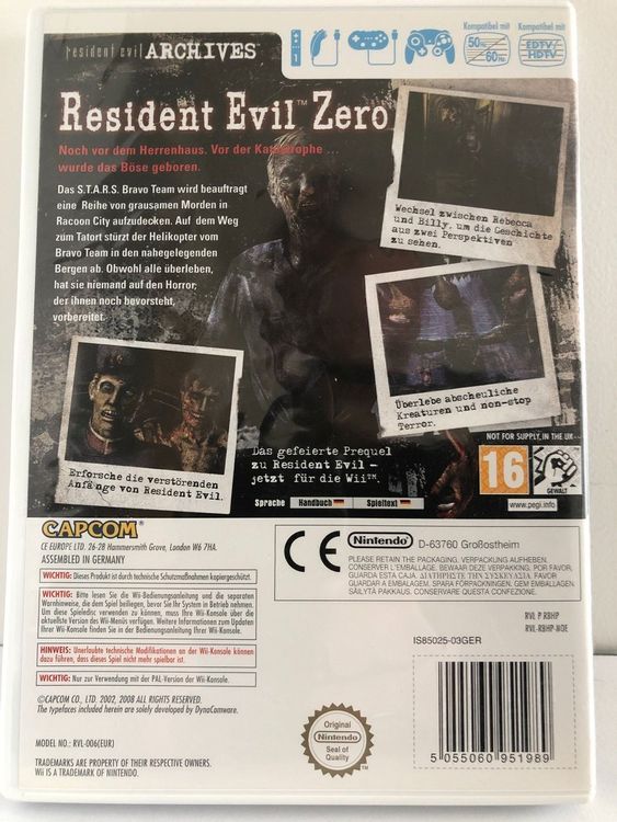 Resident Evil Zero Archives VF (Complet) – Compatible Wii / Wii U