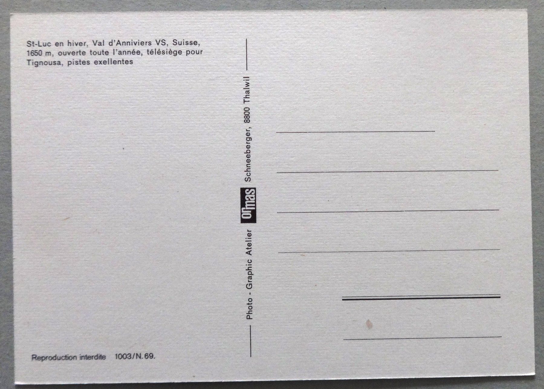 Cartoline postali: St-Luc, Val d'Anniviers – Usato da Fétigny venduto da Billy2miny 1