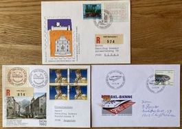 3x Tag der Briefmarke 1983, 92, 95 auf Originalkarten