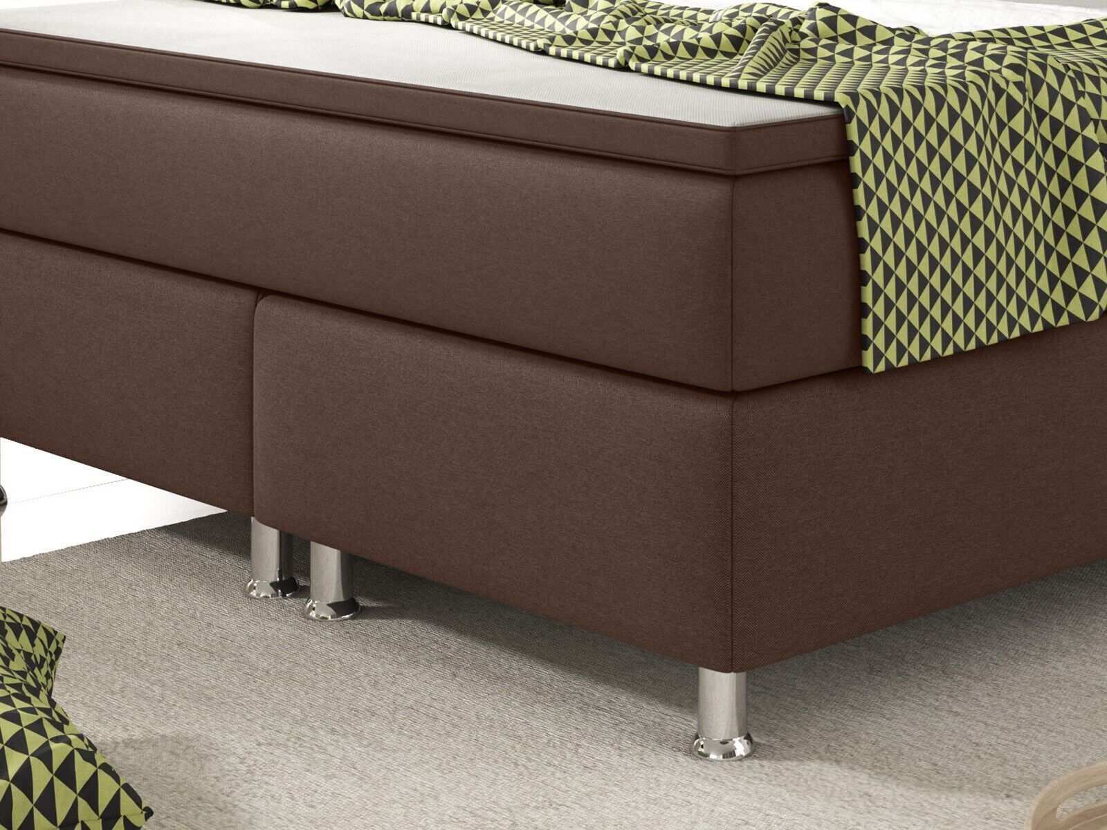Betten: Boxspringbett 140x200 Braun Hotelbett Bett – Neu und originalverpackt aus Wallenwil von toesstal-vertrieb 3