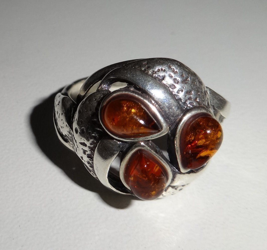 Anelli: ECHT! * Bernstein RING 925 Silber VP 75,- – Nuovo e nell'imballaggio originale da Visp venduto da steinschmuckwelt 1
