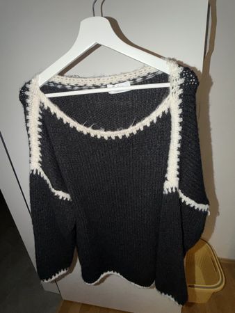 Strickpullover schwarz weiss weiter Schnitt