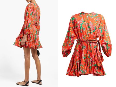 Rhode Dress rot mit Blumenmuster