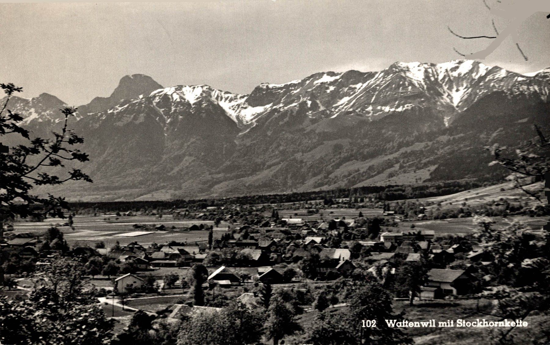 Ansichtskarten: Waltenwil mit Stockhornkette – Gebraucht aus Bronschhofen von Astore