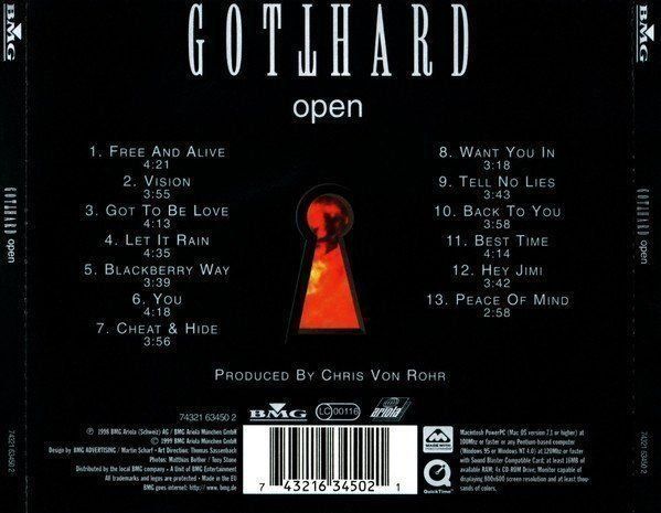 CD: GOTTHARD - OPEN - inc. "Free and Alive", "Vision", "You", – Usato da Unterbäch venduto da kolbar 1