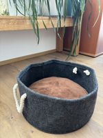Katzenkorb Filz Anthrazit mit Kissen guter Zustand
