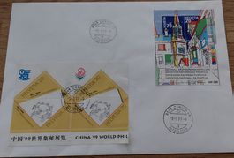 Gestempeltes Briefmarkenset auf Umschlag 9.9.1999 9