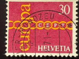 CH1971 EUROPA - Zu 496 - Obl 8.1971 Verbier - Mondzeu RARE