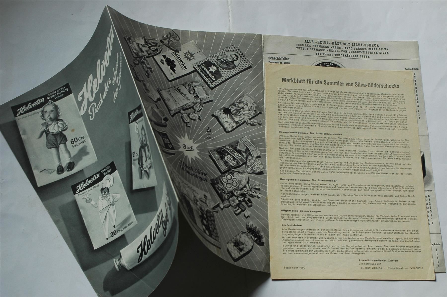 Dokumente: Silva-Werbefaltblatt Sept. 1950 – Gebraucht aus Schaffhausen von RolfMeister