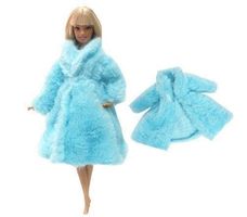 PLÜSCH MANTEL FÜR BARBIE BLAU 20201