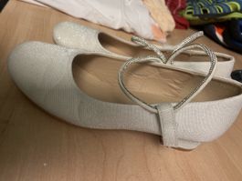 Festliche Ballerinas, Glitzer, Gr. 34, Top Zustand
