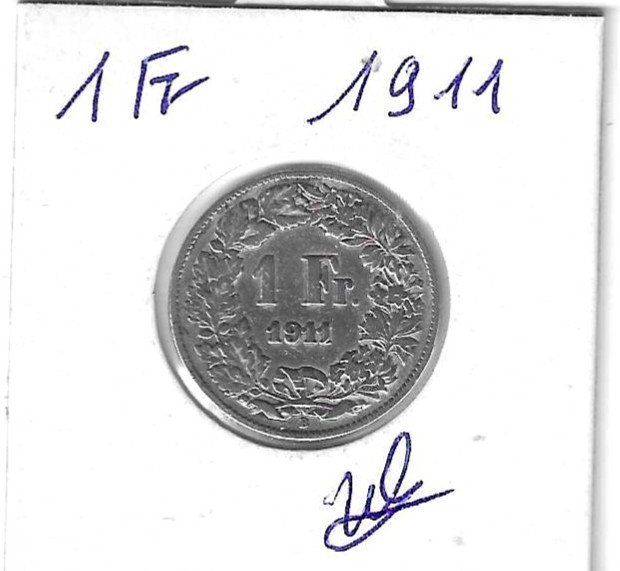 Tutti le monete: Monnaie Suisse: 1 Fr 1911 – Usato da Muraz (Collombey) venduto da Resine