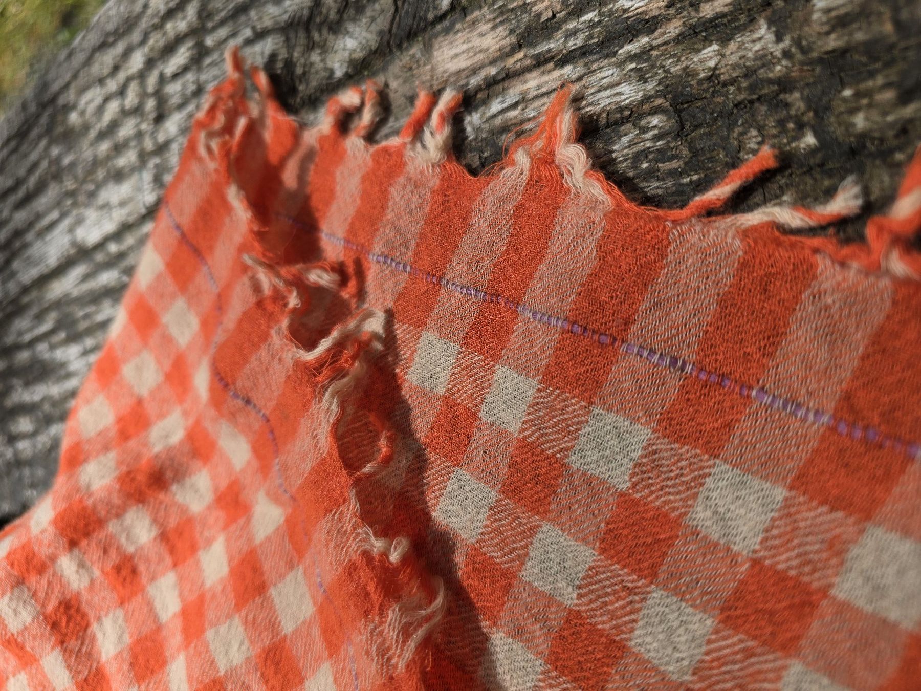 Foulard & Sciarpe: Kleidung: Schal Wolle orange kariert – Nuovo (secondo la descrizione) da Romanshorn venduto da Rachacha 2