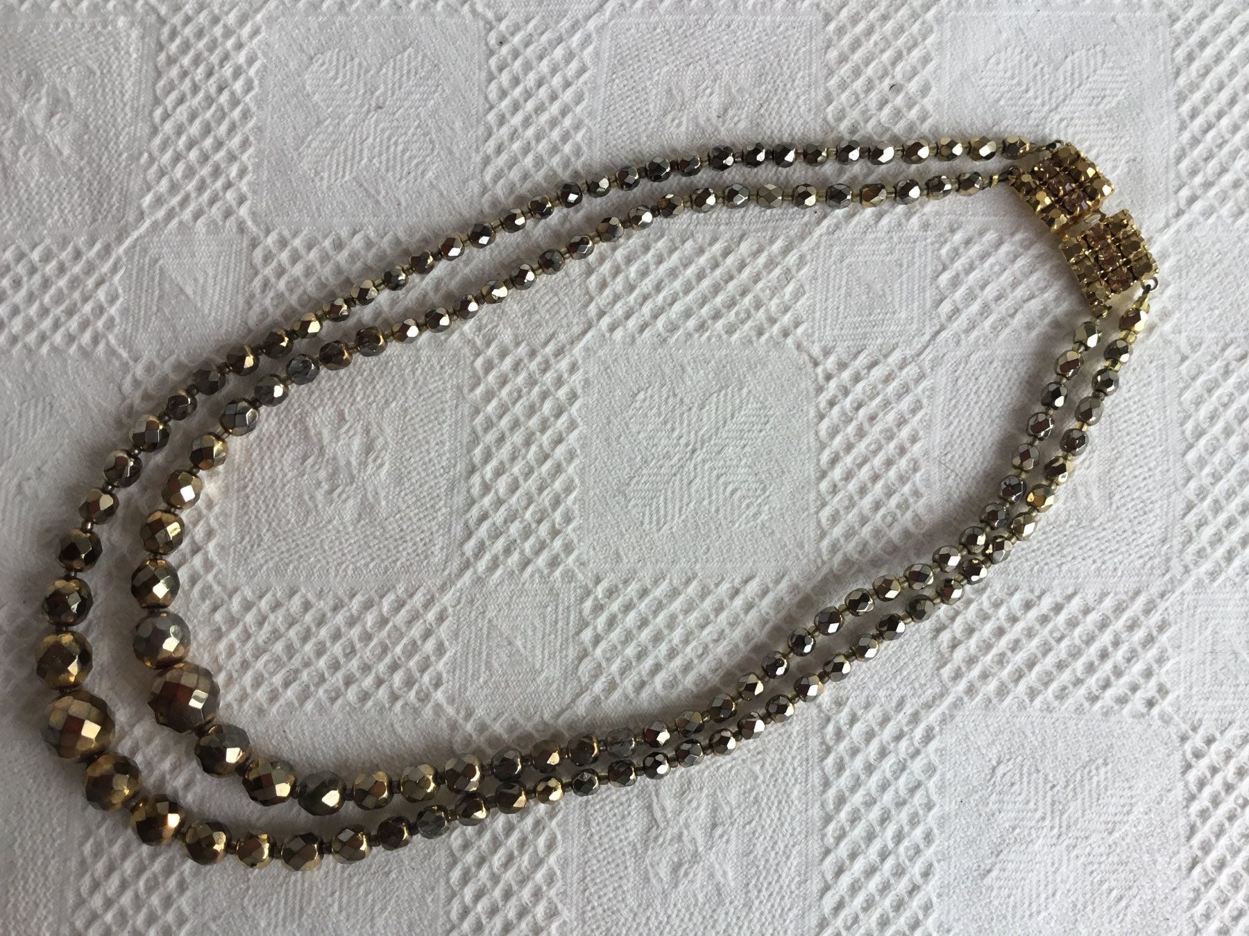 Catenine: Antike doppelte Gold- Glasglitzerkette – Usato da St. Gallen venduto da chamilla 2
