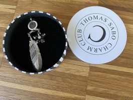 Thomas Sabo Charm Anhänger Feder & Blume, neuwertig!