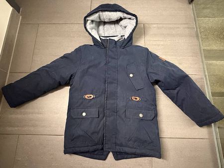 Winterjacke mit Innenfleece Dunkelblau Grösse 122 6-7J
