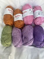 8  Knäuel( 400 gr) Baumwollgarn mit verschiede Farben