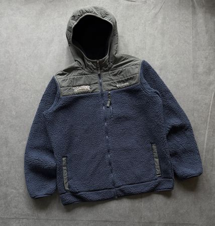 1. Veste polaire Columbia bleu gris avec capuche, taille L
