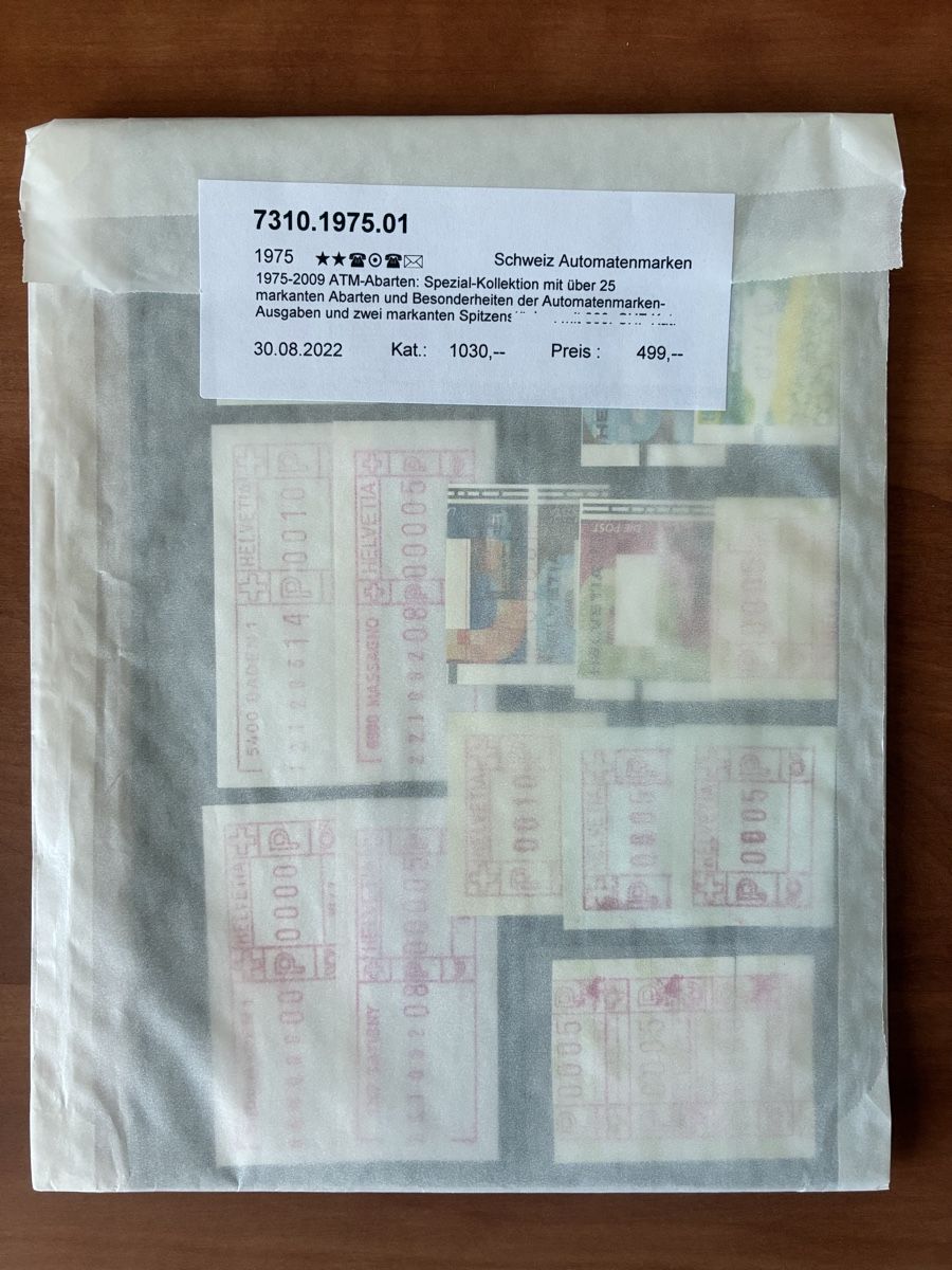 Tutti i francobolli: ATM-Abarten 1975-2009, Kat. Preis 1030.- – Nuovo (secondo la descrizione) da Basel venduto da luginbhl1431