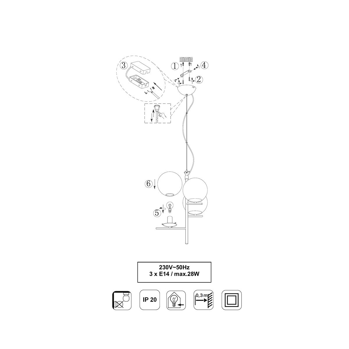 Lampadari & plafoniere: Pendelleuchte, Schwarz, Höhe anpassbar – Nuovo (secondo la descrizione) da Kreuzlingen venduto da Smart-Light 6