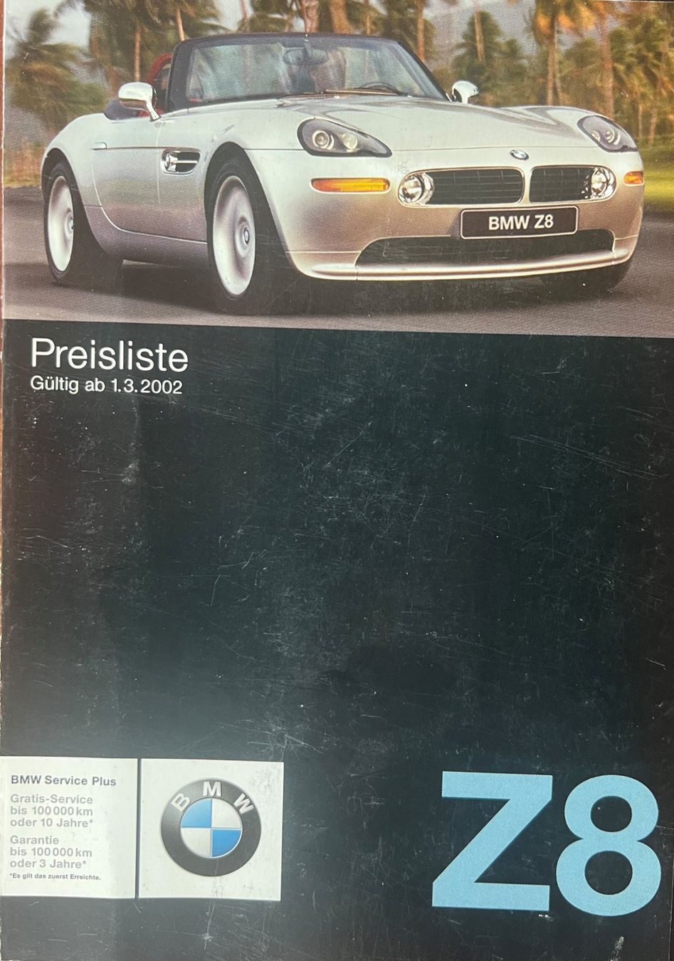 BMW Documenti: ORIGINAL PREISLISTE | BMW Z8 - TYP E52 | AB 01.03.2002 – Usato da Unterägeri venduto da Isha04