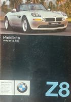 ORIGINAL PREISLISTE | BMW Z8 - TYP E52 | AB 01.03.2002