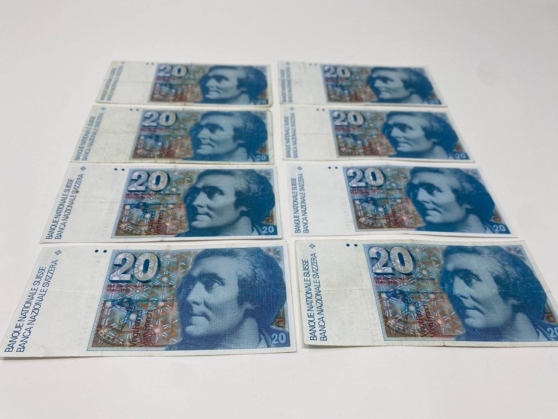 Banconote: 8x 20 CHF Note, alte Serie – Usato da Ballwil venduto da ClassicGallery 1