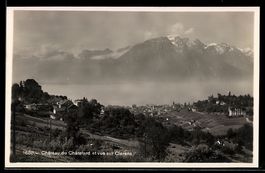 AK Clarens, Château du Châtelard et vue sur Clarens