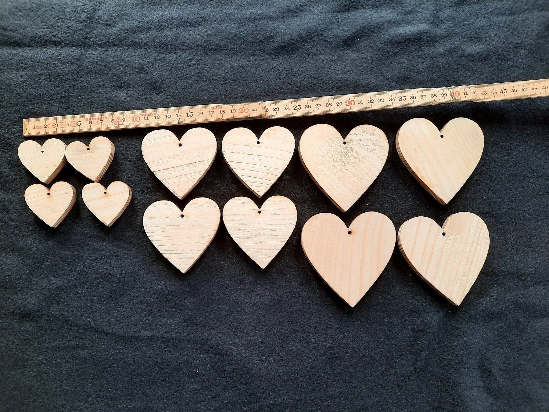 Holzartikel: Deko Holz Herz Set 12 Teilig – Neu (gemäss Beschreibung) aus Widnau von Crewo 2