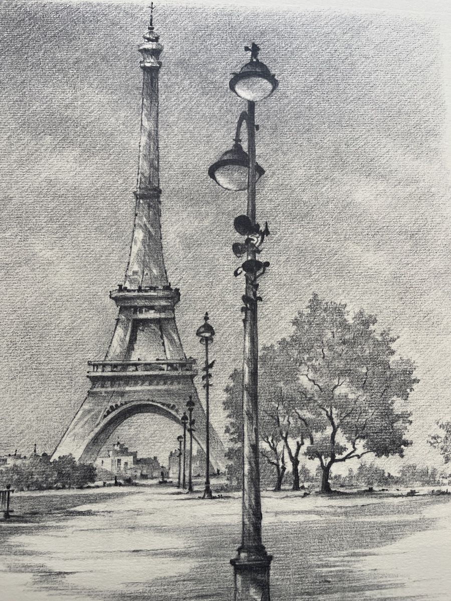 Grafica & Litografie: Lithografie Paris / Eiffelturm von Roger Briner 1990 – Usato da Gelterfingen venduto da liq-nator 2