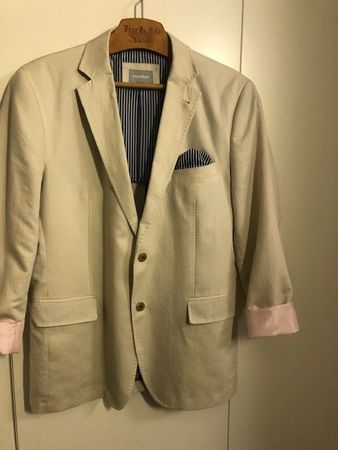 Herren-Blazer, Maddison, 48, beige mit farbigem Futter