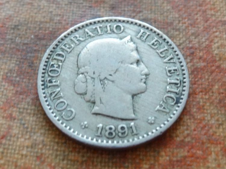 Tutti le monete: 5 Rp. 1891 – Usato da Romanel-sur-Lausanne venduto da Swift13