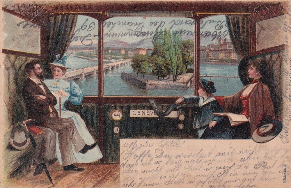 Genève GE - Vue de l’intérieur du train SBB en 1905 (Gebraucht) in Brig ...