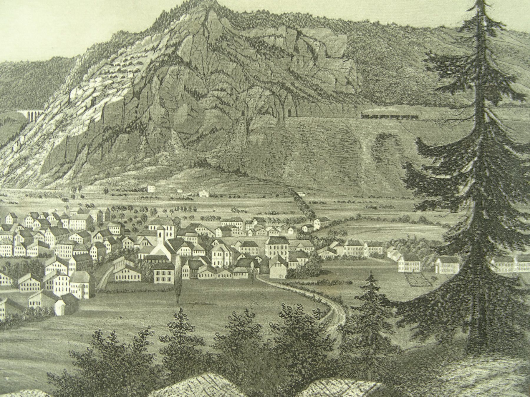 Incisioni: FLEURIER, AQUATINTA 1865 – Usato da Grüningen venduto da Kartensammler 3