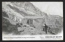CP Chocolat Klaus : Cabane du Guggi , Jungfrau ( 1920s)