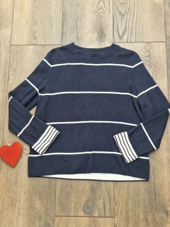 Baumwoll ESPRIT Pullover blau weiss gestreift Gr S wie neu