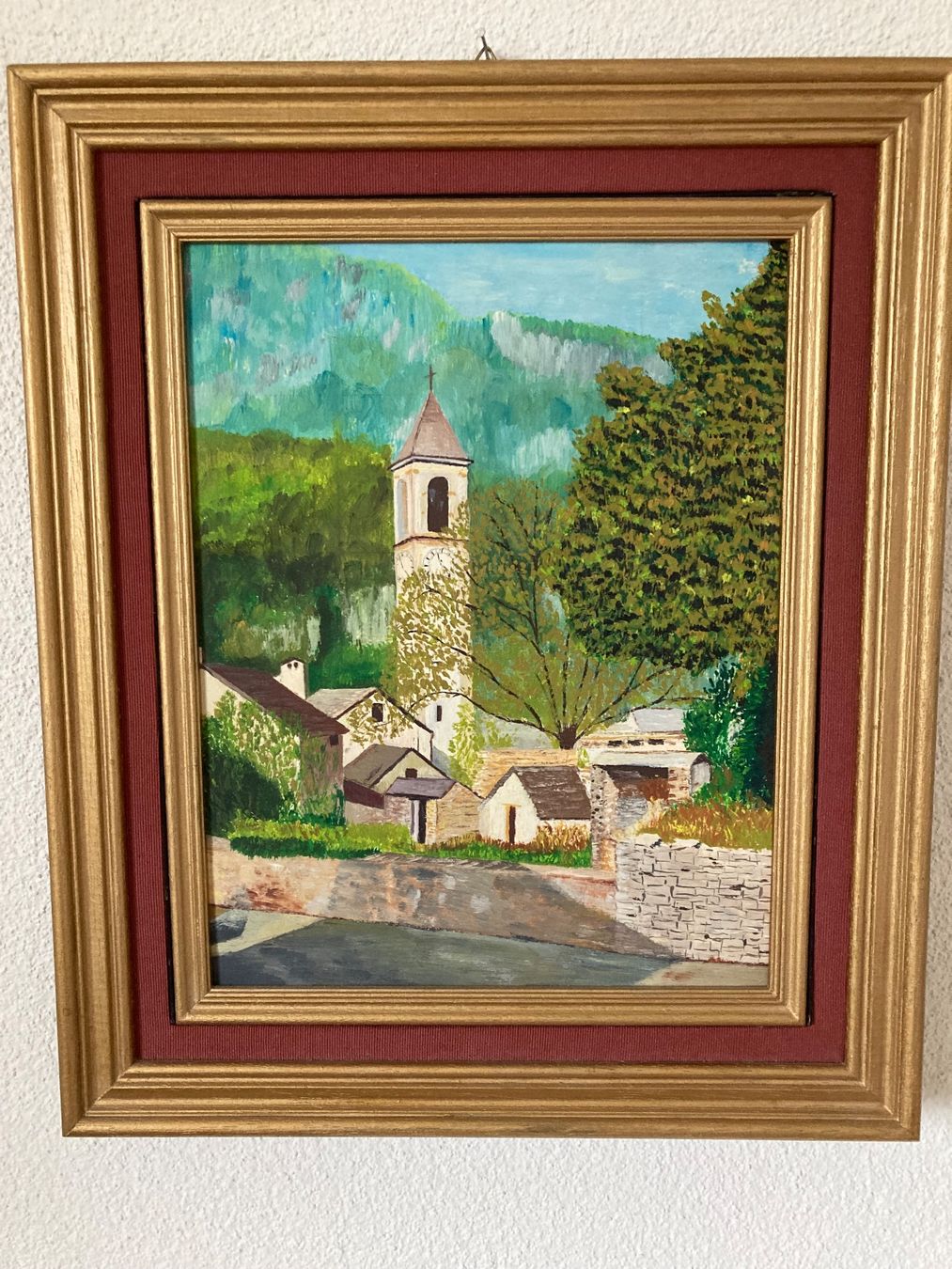 Gemälde: Kirche im Tessin, neuer Preis! – Gebraucht aus Bünzen von Tango33A