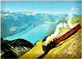 BRIENZ.- Rothorn-Bahn - Blick auf Brienzersee ca-. 1975