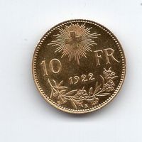 (2295) CH, 10 Franken 1922, Prooflike, stgl