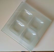 Glasplatte mit 4 Schalen, Deko od Servierplatte, Top Zustand