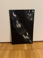 🖤 Modernes Struktur-Kunstbild in Schwarz & Blattsilber