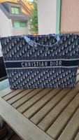 Sac cabas Christian Dior toile bleue motif oblique