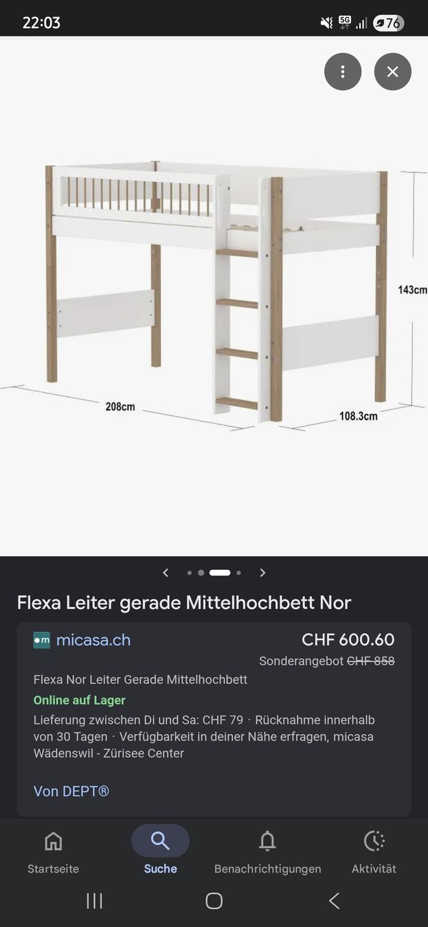 Flexa Lits: Flexa Mittelhochbett NOR – Neuf (Voir description) à Samstagern par Helennn