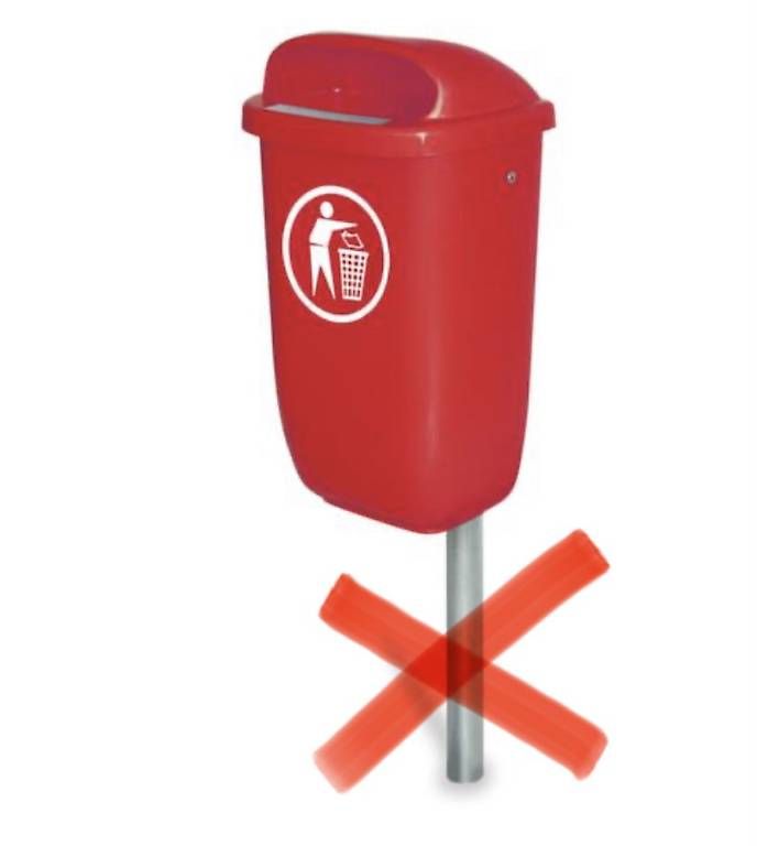 Cestini per rifiuti: neuer Abfallbehälter , 50 l, Zur Wand- oder Pfostenmontage – Nuovo e nell'imballaggio originale da Necker venduto da liq24 1