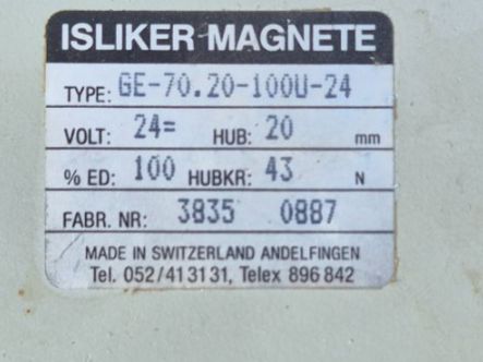 Componenti elettronici: Hubmagnet 24 V DC (2) – Usato da Steinhausen venduto da joseph-sen 1