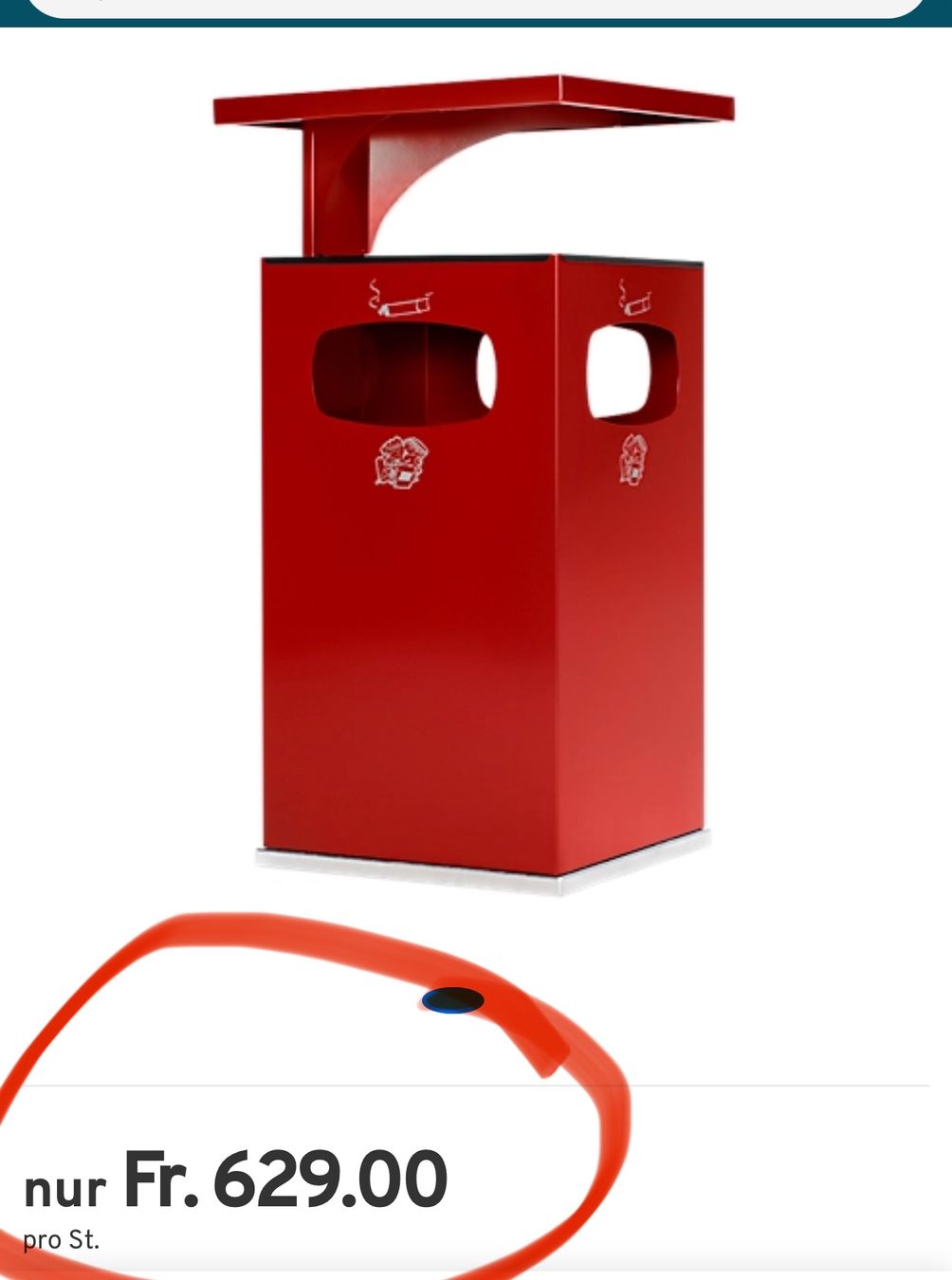 Aschenbecher: neuer Kombi-Ascher rot mit Dach – Neu und originalverpackt aus Necker von liq24