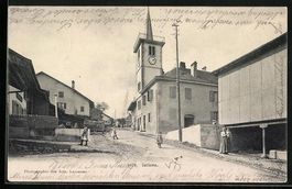 AK Juriens, Une Rue avec l'Église, 1905