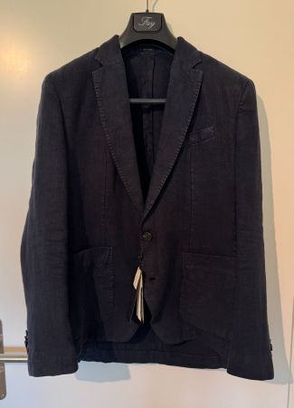 NEU Jacket Blazer Leinen Dunkel-Blau MASSIMO DUTTI 48 / M